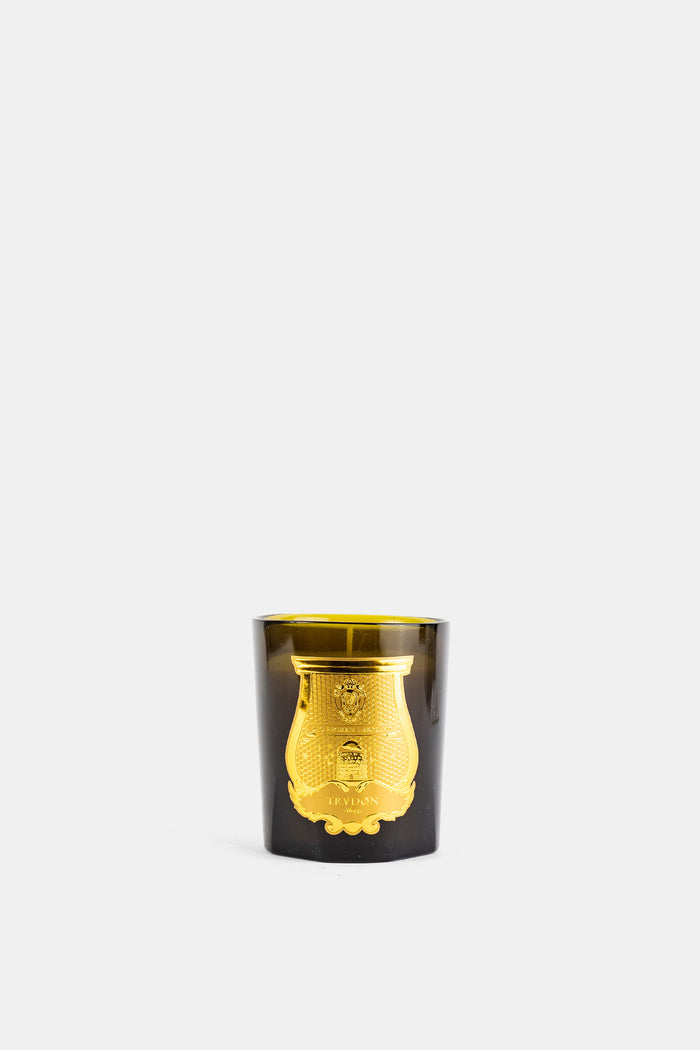 Trudon bougie classique Solis Rex 270g verre fumé noir label doré ornemental maison de luxe française