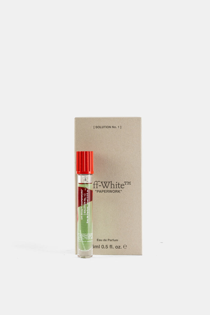Off-White Paperwork coffret cadeau kraft Solution No.1 eau de parfum miniature 15ml bouchon rouge