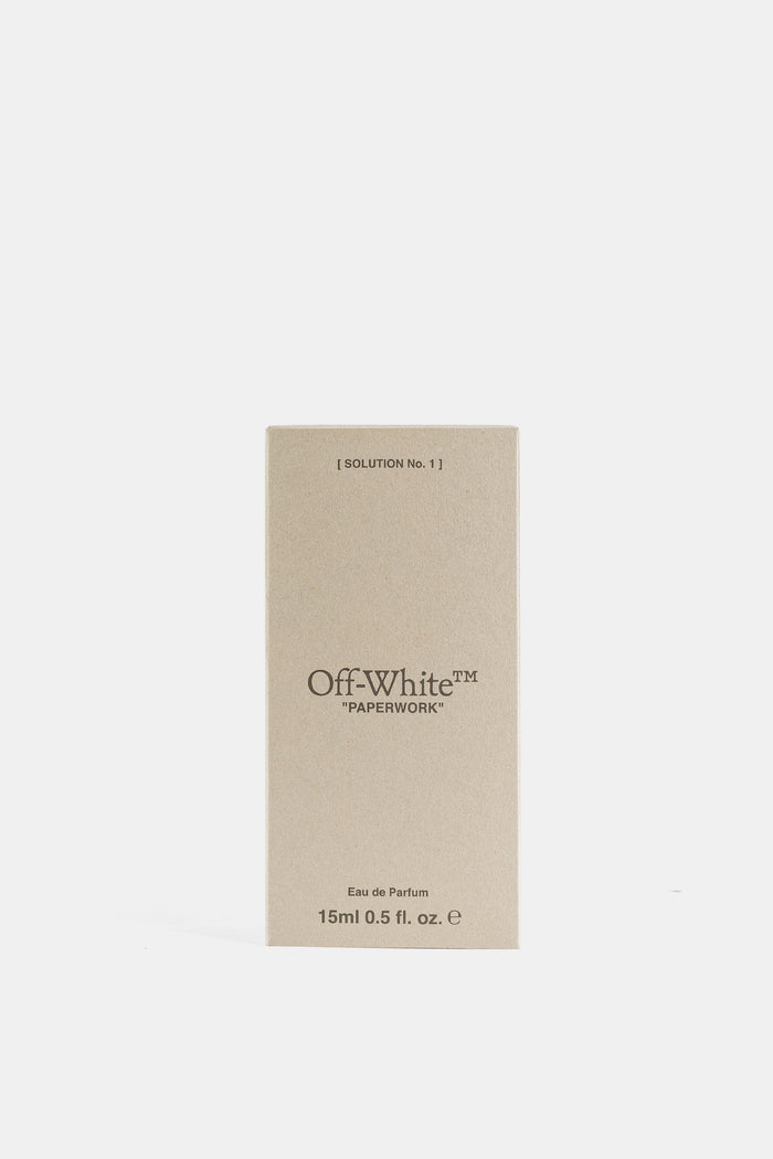 Off-White Paperwork Solution No.1 boîte emballage carton kraft naturel eau de parfum 15ml homme