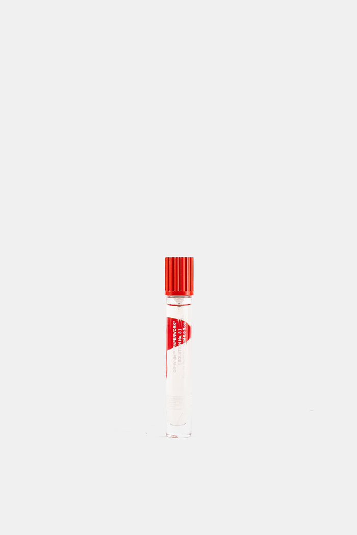 Off-White x Paperwork Solution N°3 Eau de Parfum 12ml flacon roll-on transparent capuchon rouge