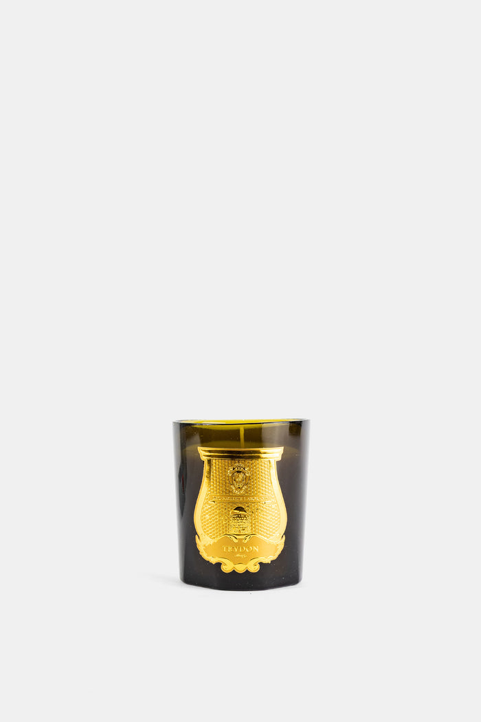 Trudon bougie classique Spiritus Sancti 270g verre fumé noir label doré baroque luxe