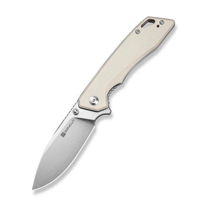 Stratex Flipper & Thumb Stud Knife Ivory G10 Handle (3.17"" Satin Finished 9Cr18MoV Blade) | SN-S25055-2