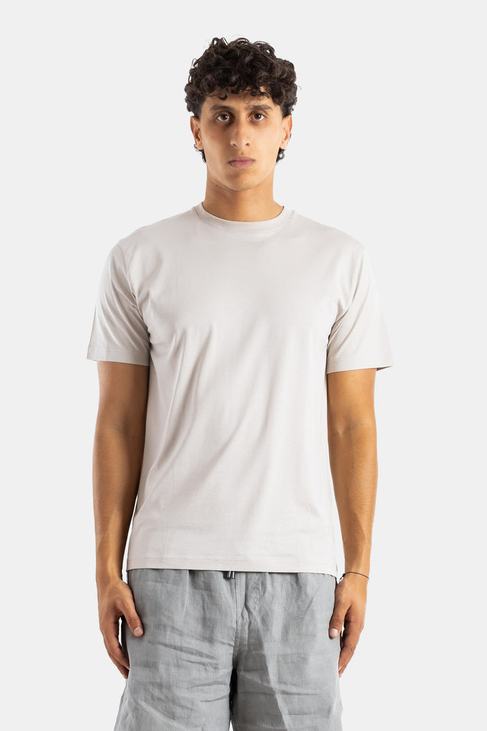 Handvaerk t-shirt col rond coton Pima foam blanc écume coupe ajustée minimaliste homme SS26