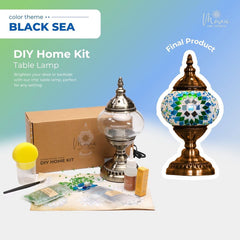 Turkish Mosaic Lamp DIY Kit – Black Sea Inspired Colors