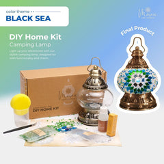 Turkish Mosaic Lamp DIY Kit – Black Sea Inspired Colors