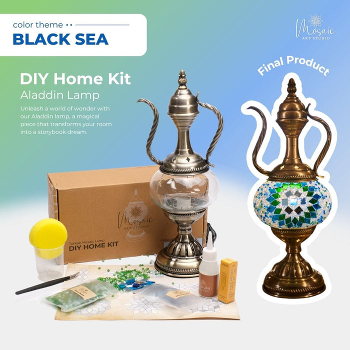 Turkish Mosaic Lamp DIY Kit – Black Sea Inspired Colors