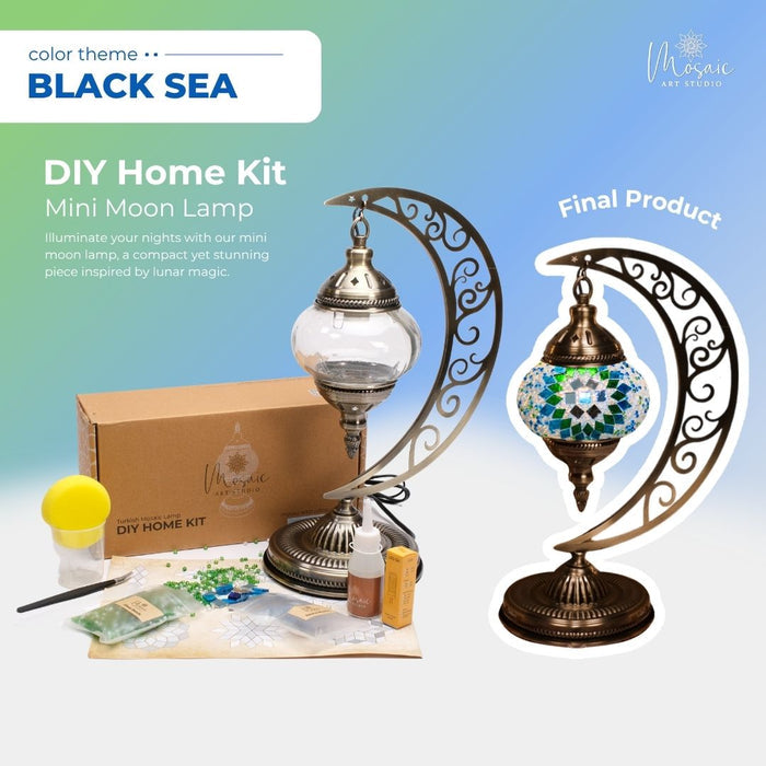 Turkish Mosaic Lamp DIY Kit – Black Sea Inspired Colors