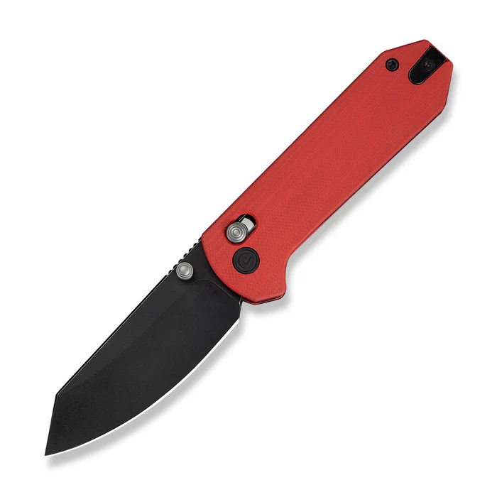 Yonder Thumb Stud & Crossbar Lock Knife Red G10 Handle (2.88"" Black Stonewashed 14C28N Blade) | CIV-C23073-2